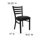 Flash Furniture HERCULES Series Black Ladder Back Metal Restaurant Chair - Black Vinyl Seat - 2 Pack-Black Powder Coated Frame Finish