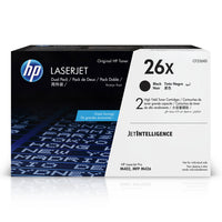 HP 26X (CF226XD) Black Original LaserJet Toner Cartridge, High Yield, 2/Pack-HP 26X toner cartridges work with: HP LaserJet Pro M402, M426