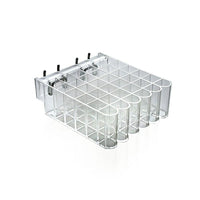Azar Displays 0.63" Square Slot 36 Compartment Cosmetic Tray For Pegboard, 2 Pack (225526)-2 U-Hooks for placing on pegboard or slat wall