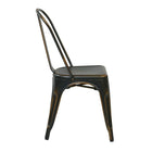 OSP Designs – Chaises pour salle à manger en métal avec dossier, cuivre antique-Aucun assemblage requis