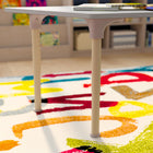 Flash Furniture Bright Beginnings 47" Commercial Grade Wooden Trapezoid Adjustable Height Classroom Activity Table - Beech/White-Wipe Clean with a Damp Cloth Then Dry