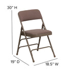Flash Furniture HERCULES Series Curved Triple Braced & Double-Hinged Beige Fabric Metal Folding Chair-22mm x 1.2mm Round Steel Pipe Frame