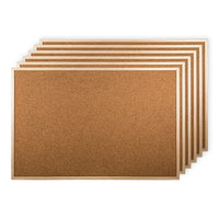 CTG Brands Large Cork Board, 23 x 35", Beige, 6 Pack-Set: comes with two round metal hangers for easy horizontal and vertical wall display