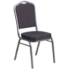 Flash Furniture HERCULES Series Crown Back Stacking Banquet Chair in Black Patterned Fabric - Silver Vein Frame-500 lb. Weight Capacity