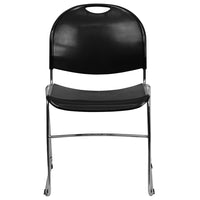 Flash Furniture HERCULES Series Black Ultra-Compact Stack Chair with Chrome Frame-Multipurpose Stack Chair