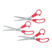Staples 8" Stainless Steel Multi-Purpose Scissors Value Pack - Red - 3 Pack-The economical choice