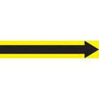 Accuform Signs Self-Stick Pipe Markers, 12" W x 2-1/2" H, 2-1/2" - 6" Pipe Dia., Black On Yellow - 4 Pack-Colours Black on Yellow