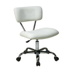 OSPHF Vista Task Office Chair, White-Padded Vinyl Seat and Back