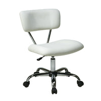 OSPHF Vista Task Office Chair, White-Padded Vinyl Seat and Back