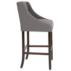 Flash Furniture Carmel Series 30" High Transitional Tufted Walnut Barstool with Accent Nail Trim - Dark Grey Fabric - 2 Pack-Button Tufted Back