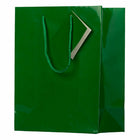 Jam Paper Glossy Gift Bags with Rope Handles - Medium - 8" x 10" - Green - 3 Pack-Our giftbags feature a soft rope handle and an attached blank gift tag, allowing you to address your gifts or favors.
