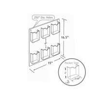 Azar Displays – Porte-documents en acrylique à fixation murale à 6 pochettes, 16,5 x 14,5 po, transparent, 2/paquet (252066)-Pour utiliser avec des documents