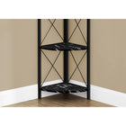 Monarch Specialties 3650 60"H Bookcase - Black Marble/Black Metal Corner-Weight capacity per shelf: 35 lbs