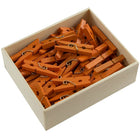 JAM Paper Wood Clothing Pin Clips, Medium, 1 1/8, Orange, 2 Packs of 50, 100 Total (230729145a)-1.125in