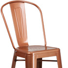Flash Furniture Commercial Grade 30" High Copper Metal Indoor-Outdoor Barstool with Back-Cross Brace under seat provides extra stability