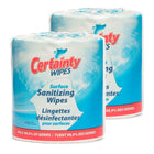 Certainty Surface Sanitizing Wipes - Unscented - 8" x 6" - 1500 Wipes Per Roll - 2 Pack-Kills 99.9% of common germs in 60 seconds