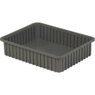 Lewis Bins+ Stack-N-Nest Plexton Containers, 22.4" x 17.4" x 5.0", Grey, 4 Pack-Large, flat areas on all four sides for content identification
