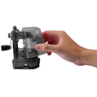 Bostitch Multi-Mount Manual Pencil Sharpener - Black (MPS2-BLK)-Translucent, oversized bin quickly removes for instant waste disposal and cutter blade cleaning