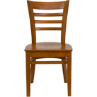 Flash Furniture HERCULES Series Ladder Back Cherry Wood Restaurant Chair - 2 Pack-Set of 2 Wood Dining Chairs