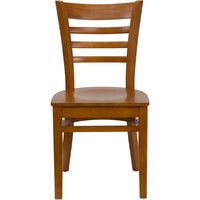 Flash Furniture HERCULES Series Ladder Back Cherry Wood Restaurant Chair - 2 Pack-Set of 2 Wood Dining Chairs
