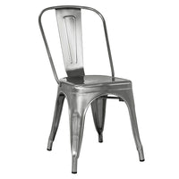 Nicer Furniture - chaise d'appoint industrielle empilable de style A Tolix en métal - bronze - paquet de 2-Dossier incurvé avec latte verticale