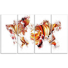 Designart Red and Orange Map Canvas Art Print, (PT2736-271)-Print