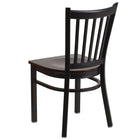 Flash Furniture – Chaise de restaurant en métal à traverses verticales, noir, siège en noyer, 2/bte (XUDG6Q2BVRTWALW)-Siège en bois fini noyer