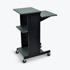 Luxor Mobile Presentation Station, Grey (PS4000)-Constructed with black powder coat painted steel frame with laminate work surfaces