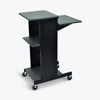 Luxor Mobile Presentation Station, Grey (PS4000)-Constructed with black powder coat painted steel frame with laminate work surfaces