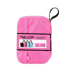 PACK N FOLD 51111 Foldable Lightweight Water-Resistant Tote Bag, Hotpink-1 front slip pocket