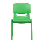Flash Furniture Green Plastic Stackable School Chair with 15.5" Seat Height-Set of 5 Stacking Student Chairs