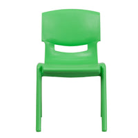 Flash Furniture Green Plastic Stackable School Chair with 15.5" Seat Height-Set of 5 Stacking Student Chairs