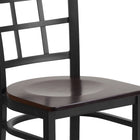 Flash Furniture – Chaise de restaurant HERCULES en métal à dossier ajouré, noir, siège en noyer (XUDG6Q3BWINWALW)-Siège en contreplaqué épais de 0,625 pouce