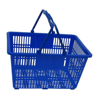 Plastic Handle Hand Shopping Basket, Blue, 5 Pack (38-4401-BLUE)-Great for any retail, stock, and storage application