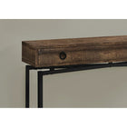 Monarch Specialties 3453 Accent Table - 42"L/Brown Reclaimed Wood/ Black Console-1 storage drawer
