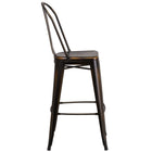 Flash Furniture Commercial Grade 30" High Distressed Copper Metal Indoor-Outdoor Barstool with Back-Seat Drain Hole assists in drying