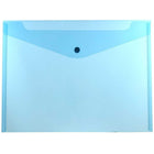 JAM Paper Enveloppes en plastique quadrillé avec fermeture à bouton pression, 9 3/4 x 13 po, bleu, 12/paquet-Bleu