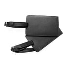 Ashlin QUITO Double Rectangular Luggage Tag with Adjustable Strap, Black , (TAG042X-18-01)-Standard business card sized luggage tag.
