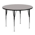 Flash Furniture 48" Round Grey HP Laminate Activity Table - Standard Height Adjustable Legs-Popular Round Activity Table