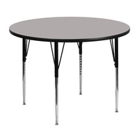 Flash Furniture 48" Round Grey HP Laminate Activity Table - Standard Height Adjustable Legs-Popular Round Activity Table