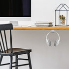 Kanto HHW Universal Under Desk Headphone Hook - White-Solid steel construction with durable powder coated finish
