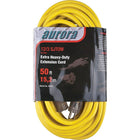Aurora Tools Outdoor Vinyl Extension Cords With Light Indicator, 12/3 Awg, 15 A, 50'-Amps 15 A