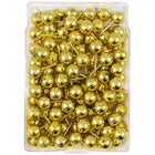 JAM Paper Metal Thumb Tacks Push Pins, Round Top, Gold, 100 Pack (22432213)-100 pack