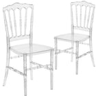Flash Furniture Flash Elegance Crystal Ice Napoleon Stacking Chair - 2 Pack-800 lb. Weight Capacity