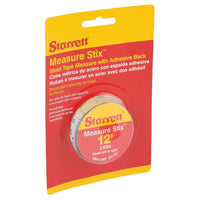 Starrett Measure Stix Steel Measuring Tape With Adhesive Backing, 1/2" x 12'/4 M, Ft/In - Mm Graduations - 12 Pack-Blade Length: 12'/4 m