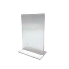 Futech Countertop Sign Holder - 4" W x 6" H - Acrylic - 2 Pack (CTS0205)-Clear Acrylic