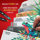 Sharpie Creative Markers - Water-Based Acrylic - Brush Tip - Assorted Colours - 12 Pack-Colours pop on light and dark surfaces; boldly mark on paper, metal, wood, ceramic, glass, rock, and canvas