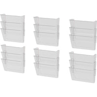 Storex Wall Files - Letter Size - Clear - 18 Pack - 6 Sets of 3-Holds letter size documents and folders