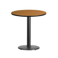 Flash Furniture 24'' Round Laminate Table Top, Natural with 18'' Round Table-Height Base (XURD24NTTR18)-Hospitality Table