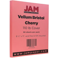 JAM Paper Premium Index Cardstock, 8.5 x 11, 110 lb. Cherry, 50 Pack (16932845)-Colour: Cherry